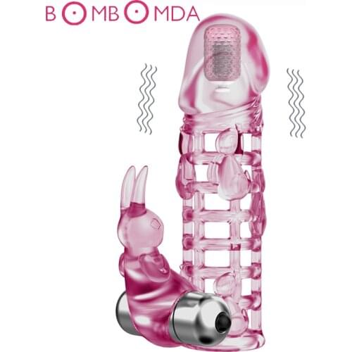 Silicone Cock Ring Sleeve Delay Ejaculation Sex Toys for Men Penis Vibrator Extension Vibrating Ring Clitoris Massage Stimulator