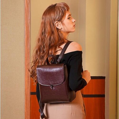 Cowhide Womens Backpacks Large-Capacity Big School Bags Korean Fashion Ladies Travel Backpack