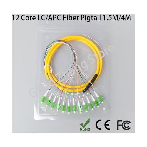 12 Core Stand LC/APC 1.5M/4M Single Mold Pigtail Fiber Optic Pigtail