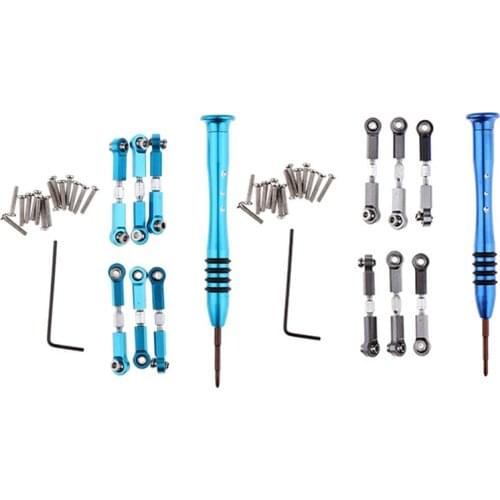 2Set for WLtoys Upgrade Metal Adjustable Rods A959B A969 A979 K929 RC Car Parts,Grey & Blue