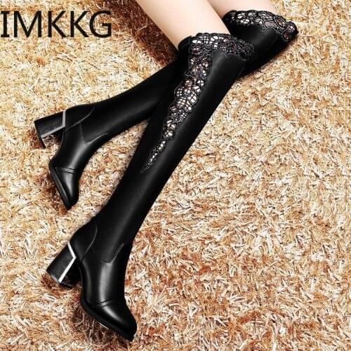 2020 Hot Sale long Boots Women PU Retro Zip Autumn Winter Boots Woman Chelsea Boots Woman Thigh High Boots