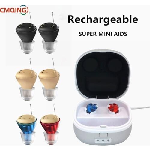 2021 High-End 4 Channels Intelligent Rechargeable Hearing Aid Digital Memory Function No-Noise Deafness Invisible Hearing Aids