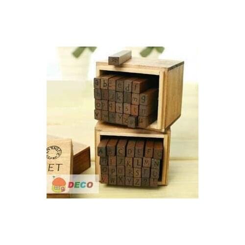 28 pcs/set Creative uppercase&Lowercase stamp set Wooden stamp DIY zakka office school supplies(ss-1502)