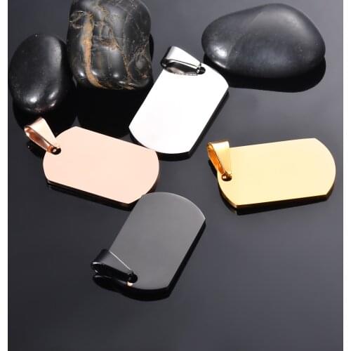 5Pcs/lot Quality Stainless Steel Military Army Stamping Blanks Dog Tags Necklace Pendant Jewelry Wholesale