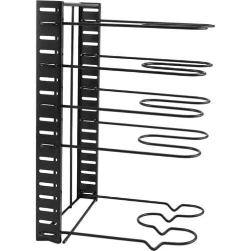 5-Layers Iron Pan Organizer Holder Cutting Board Pan Pot Adjustable Shelf Accessories Kitchen Cookware Storage Rack