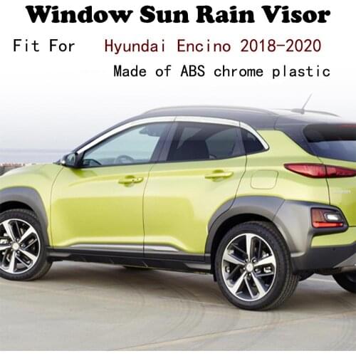 ABS Chrome plastic Window Visor Vent Shades Sun Rain Guard car accessories For Hyundai Encino 2018-2020