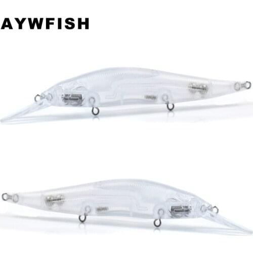 AYWFISH 20PCS A Lot Unpainted Minnow 135mm 13g Artificial Bait Customized Painting Jerk Floating Handmade Fishing Lures Blanks