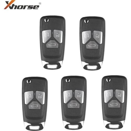 XHORSE XNAU01EN Wireless Remote Key For Audi Universal Key With 3/4 Button 5pcs/Lot