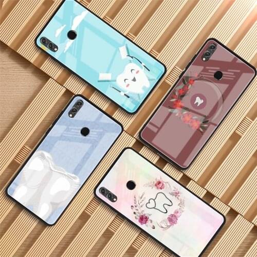 Teeth Dentist Tempered Glass Phone Case For Huawei P20 P30 P40 P40 Lite Pro Psmart Mate 20 30 Cover Shell