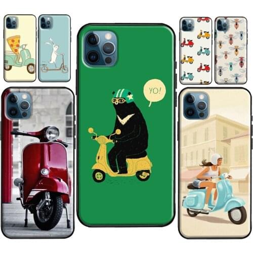 Retro Cartoon Scooter Case For iPhone 12 Pro Max mini XR X XS 6S 7 8 Plus SE 2020 For iPhone 11 Pro Max Coque