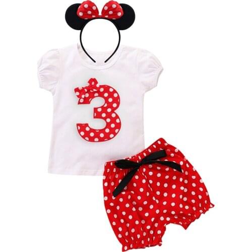 Baby Clothes Girl Kids Cute Minnie Outfit Set Girl Baby Birthday Clothes Toddler Girl Clothes for Photo Shoot Photography Props