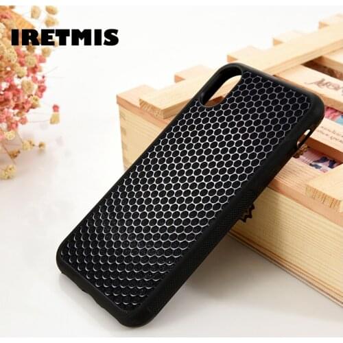 Iretmis 5 5S SE 6 6S Soft TPU Silicone phone case cover for iPhone 7 8 plus X Xs 11 Pro Max XR Cool Black Carbon Fibre Pattern