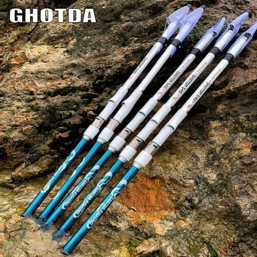 GHOTDA Carbon Spinning Telescopic Rock Fishing Rod 3.6/4.5/5.4/6.3M Carp Feeder Rod High Quality Hand Pole
