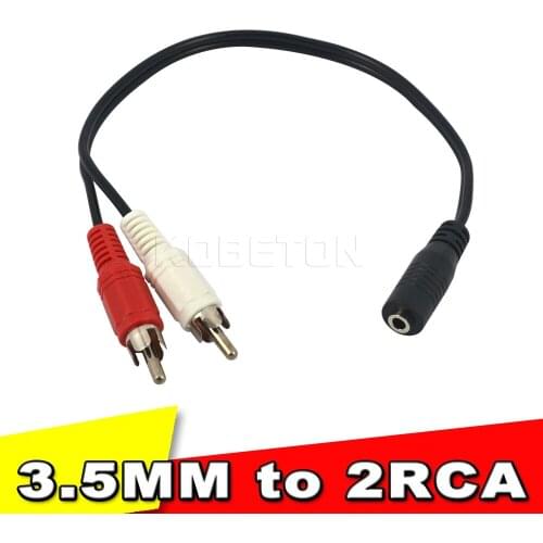Kebidumei 2015 New 3.5mm Y Adapter Stereo Audio For Female Jack To Standard 2 RCA Male Socket Headphones Aux Cable