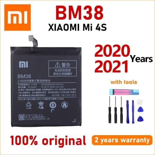Xiao Mi New 100% Original 3260mAh BM38 Phone Battery For Xiaomi 4S Mi 4S Mi4S Batteries Bateria With Gift Tools+Stickers