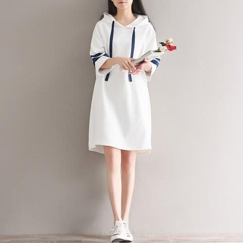 Summer new arrival fashion dresses 2018 hooded sweatshirts dresses casual loose plus size tunic summer dresscasul dress FF219 A