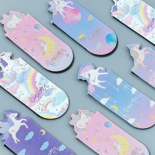 3 pcs/pack Flying Unicorn Magnetic Bookmarks Books Marker of Page Stationery School Office Supply Student Rewarding Prize