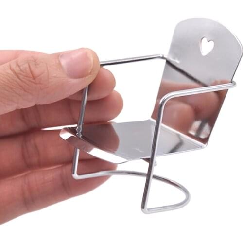 Iron Chair Model For Dolls House Furniture For Dolls Mini Chair Toys For Children 1:12 Scale Dollhouse Miniature