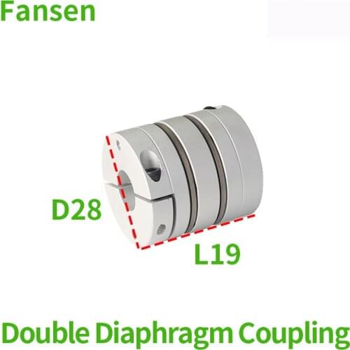 D19L28 Shaft Coupler Connector Double Diaphragm Coupling Aluminum Connector Alloy Flexible Diaphragm Laminated Servo Motor Screw