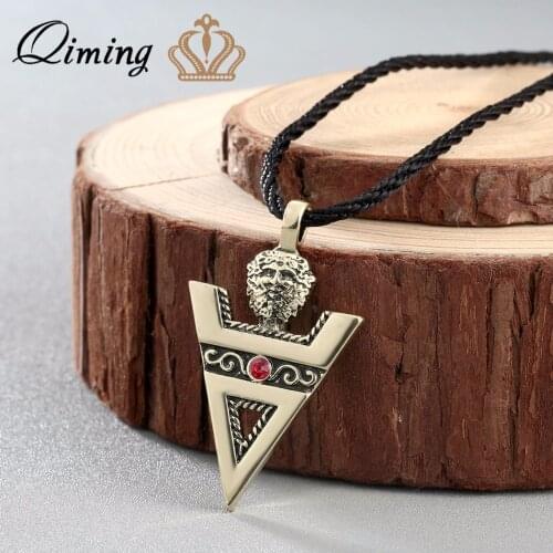 QIMING Men Necklace Women VELES Sign Of Veles Lavic Culture Pagans Sign Fashion Amulet Veles Amulet Handcrafted Vintage Jewelry