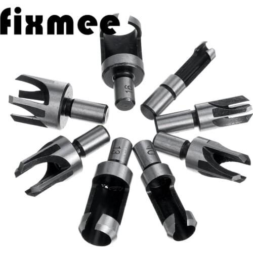 8PC Wood Plug Cutter Set Pin Cutting Tool Tapered Carbon Steel Drill Bit Woodworking Hand Tool Accessories 6mm/10mm/13mm/16mm