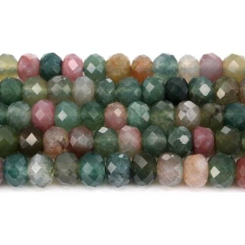 Natural Hard Faceted Indian Agate Loose Rondelle Beads Strand 4 by 6MM For Jewelry DIY Making Necklace Bracelet