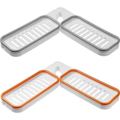 RecabLeght Bathroom Shower Corner Shelf Organizer 180°Rotatable WC Shampoo Holder Wall Mount Kitchen Storage Basket Bath Hanging