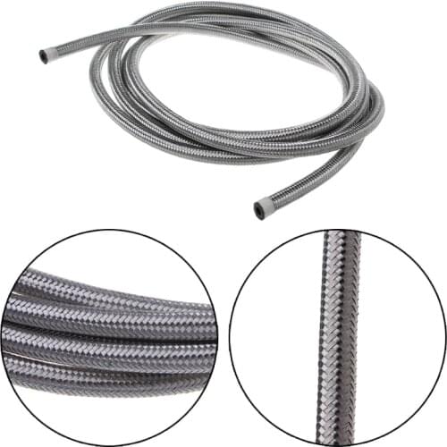1M 3M Stainless Steel Braided Brake Gas Oil Fuel Line Hose AN4 AN6 AN8 AN10 NEW
