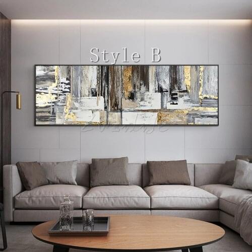 Hand painted Modern Abstract Large Canvas Gold Acrylic Oil Painting Wall Art Pictures for living room Home Decor