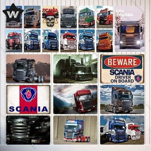 Big Truck Metal Signs Vintage Wall Sticker Retro Style Metal Plaque Shabby Tin Plate Metal Poster Plaque for Man Cave Decoration