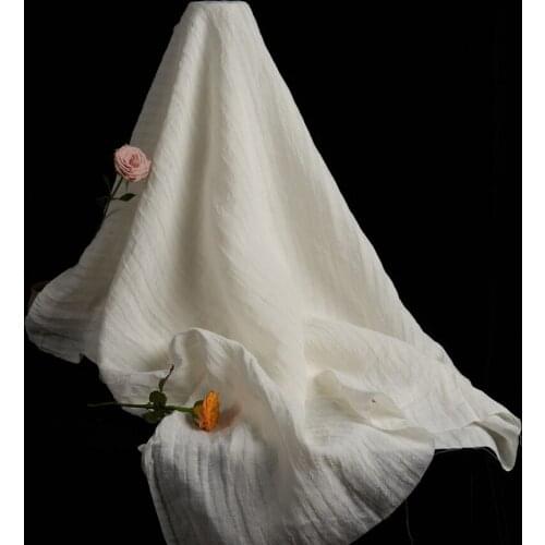 High quality flax hemp fabric jacquard weave tissu High end designer robe shirt dress material