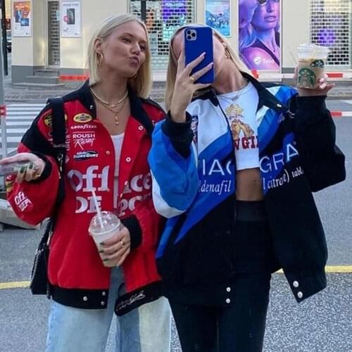 Female Bomber Jacket Clothing Spliced Autumn Baseball Pure Stripe Coat Casual Sweatshirt Oversized Tops Long-Sleeved Hoodies