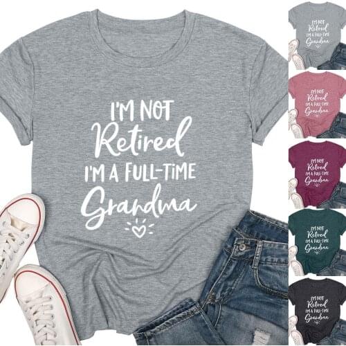 Women Fashion Casual Round Neck Short Sleeve T-Shirt Solid Color Personalized Text Combination Printing Daily All-match Shirt