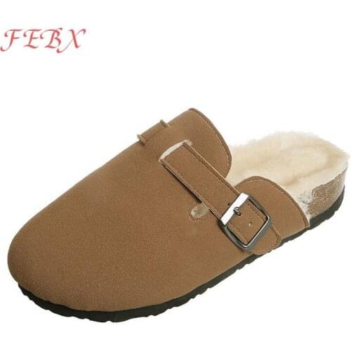Women Winter Slippers Female Slip-On PU Leather Warm Plush Mules Ladies Comfortable Casual Indoor Flats Womens Footwear New