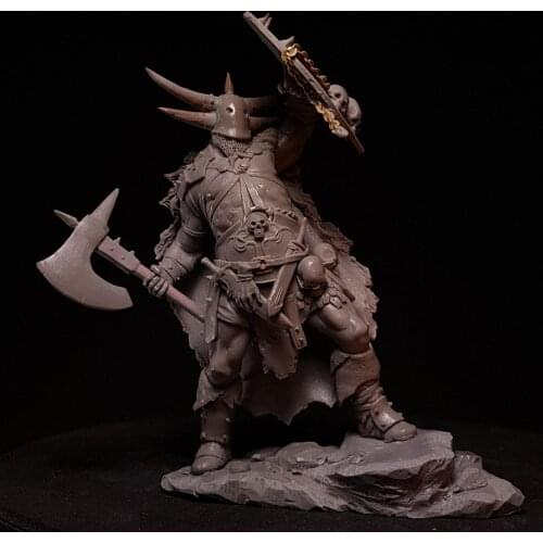 1/24 75MM ancient Orc stand with shield 75mm Resin figure Model kits Miniature gk Unassembly Unpainted