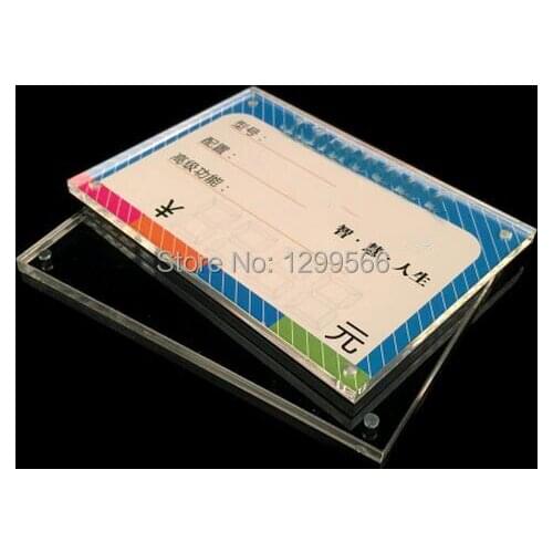 10PCS Magnetic clear acrylic jewelry watch mobile cell phone price tag sign lable card display stand holder rack free shipping