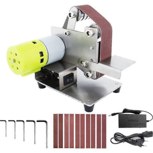110V/220V Polishing Grinding Machine Cutter Edges Sharpener Multifunctional Grinder Mini Electric Belt Sander 7 speed Adjustable