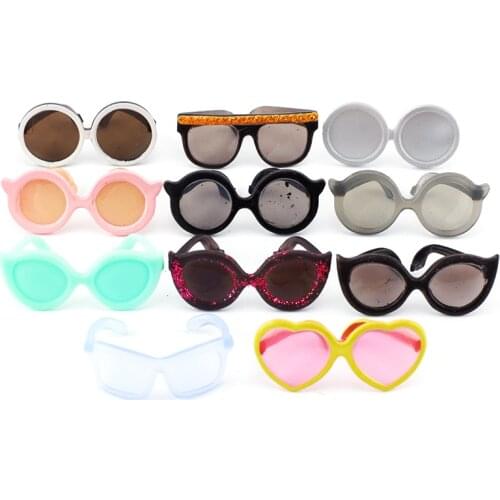 2pcs Fashion Mini Doll Glasses Doll Dress Up Accessories Kids Girls Gift 3.5cm Color Random