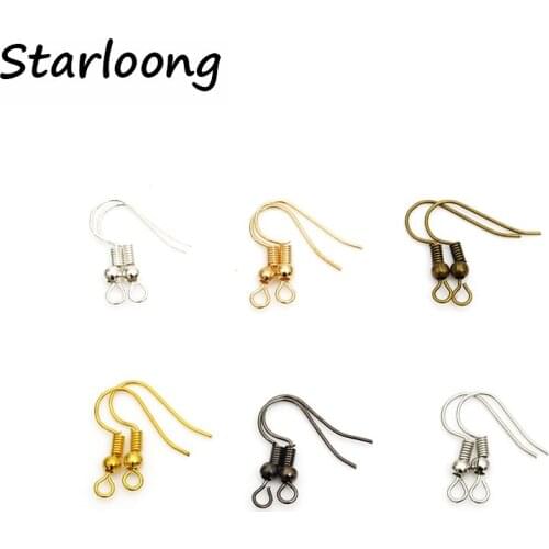 200pcs/lot silver rhodium gold-color antique bronze gunmetal earring hooks ear wire for earrings DIY jewelry making findings