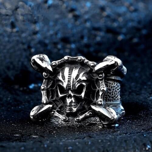 2019 Dragon claw New Fashion Captain Jack Pirate Skull Capitan Ring Pirates Of The Caribbean Ring Skull Ring For Men