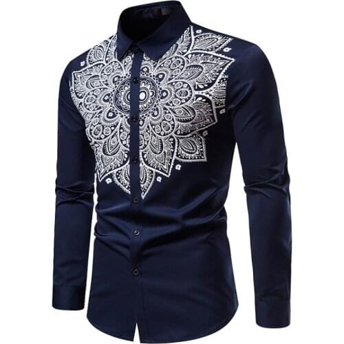 2021 Summer Mens Long Sleeve Beach Hawaiian Shirts Cotton Casual Floral Shirts Regular Mens clothing Fashion Plus Size S-3XL