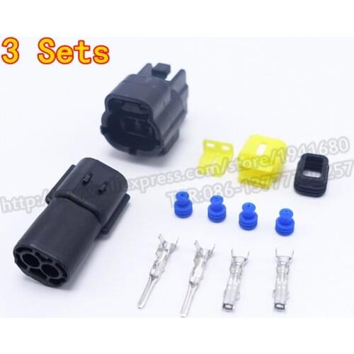 3 Sets Wholesale Two Pins Way Male Female Electrical Connector Plugs Black 1.8 Series Shipping Fast 174352-2