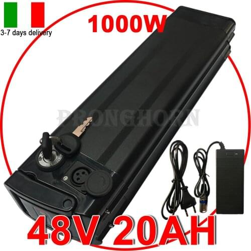 48V 8Ah 9Ah 10Ah 11Ah 12Ah 13Ah 15Ah 16Ah Silver Fish EBike Battery 48V 500W 1000W Lithium Battery With 30A BMS+54.6V 2A Charger