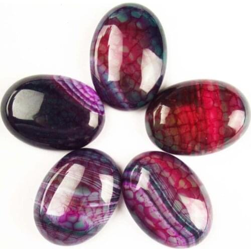 Free shipping 10pcs Multi-color Dragon Veins Agates CAB CABOCHON 18x25x6mm