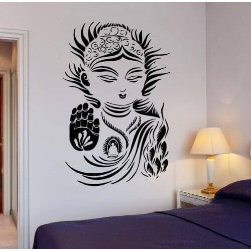 Buddhism Yoga Meditation Wall Sticker Rexlation OM Zen Religious Wall Decals Mural Home Bedroom Art Decor Vinyl Stickers M-71