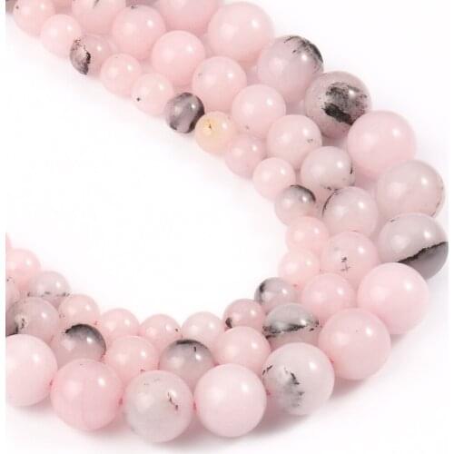 6/8/10mm Pink Opal Jades Stone Beads Natural Loose Spacer Beads for Jewelry Making Round Beads DIY Bracelet Accessories 15