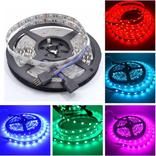 5M 300 LEDs SMD 5050 Strip Light DC 12V IP20 Non Waterproof Flexible LED Light 60leds/m White RGB Party Light Room Lights Decor