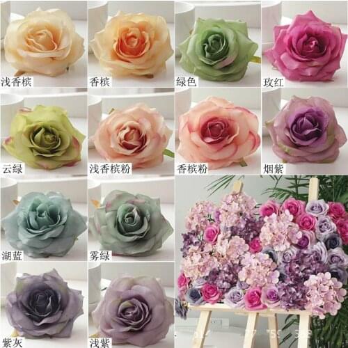 10.5cm 30pcs Artificial Oil Painting Rose Head for Wedding Party Car Decoration Flower Wall Ball DIY Accessories