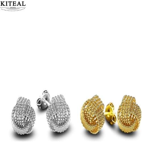 KITEAL Newest Arrival Goddess earrings Twisted tennis ball studs 10mm*10mm tennis ball cuff jewelry