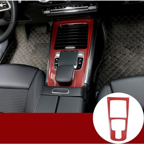 For Mercedes Benz B GLB Class W247 X247 2020 ABS Red Carbon Fiber Center Console Protection Frame Trim Interior Car Accessories